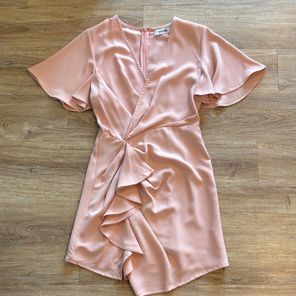 DO+BE Pink Asymmetrical Ruffle Dress